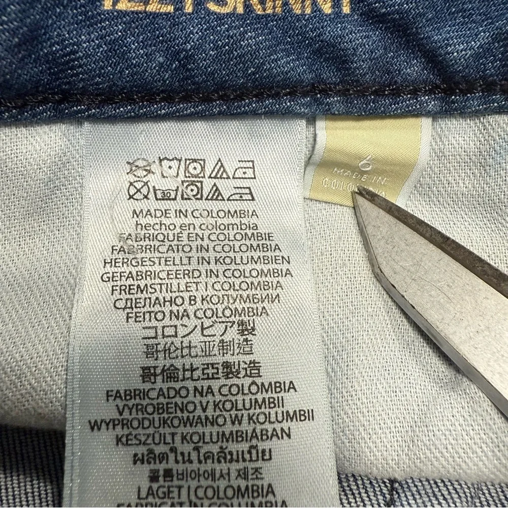 Michael Kors Blue Izzy Skinny Cropped Raw Hem Casual Denim Jeans Size 6 #1918